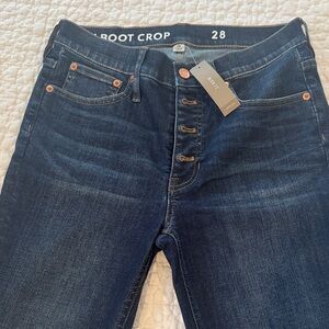 J. Crew Dark Demi Boot Crop Blue Cropped Jeans